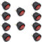 Oiyagai 10 Piezas de Interruptor de Botón Basculante Iluminado con Lámpara Roja KCD1-105, 3 Terminales, SPST, 2 Posiciones I/O, AC 250V/10A, 125V/12A