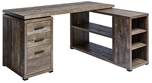 Jahnke CLB 355 E - Eckschreibtisch 152,4 x 120 x 75,3 cm (L x B x H), Dunkle Eiche Vintage Look-Effekt