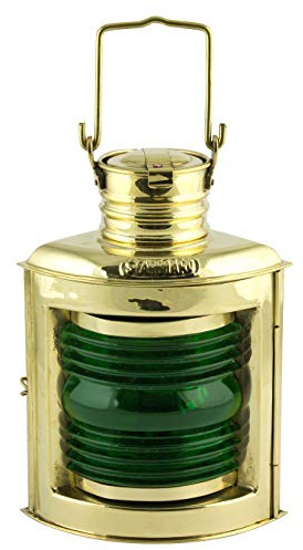 Nauticalia Elektrische Steuerbord-Lampe, Messing, 21 cm