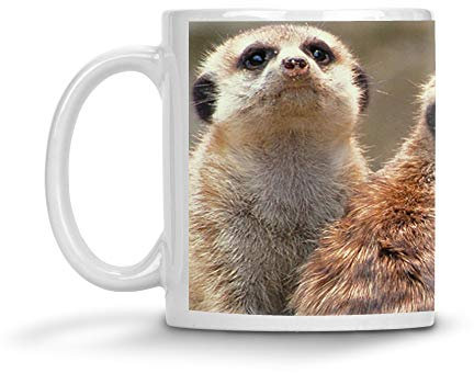 Merchandise for Fans Becher aus Keramik nachtleuchtend/glow in the dark/fluoreszierend - Motiv: Erdmännchen Familiengruppe (03)