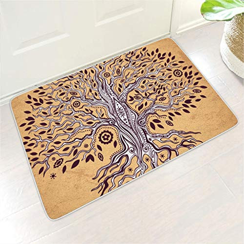Veryday Doormat Tree of Life Door Mat Rubber Entrance Mat Doormat Door Mat Dirt Mat Door Mat for Kitchen White 60 x 90 cm