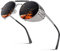 CGID Retro Sonnenbrille im Steampunk Stil Runde Metallrahmen Polarisiert Brille Herren Damen