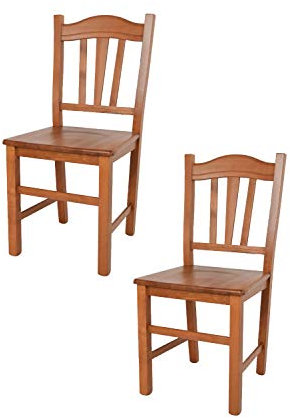 t m c s Tommychairs - Set 2 sedie modello Silvana per cucina bar e sala da pranzo, robusta struttura in legno di faggio color ciliegio e seduta in legno