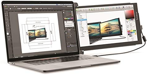 LEXIBOOK x Mobile Pixels, Trio Max 14 Portable Monitor for Laptops, Full HD IPS 1080p, PC & Mac Compatible, USB A/Type-C, Dual Monitor Display with Rotation Work from Home, TRIOMAX