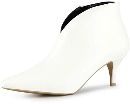 Allegra K - Stivaletti da donna con tacco a spillo, Bianco (bianco), 40 EU