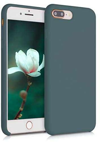 kwmobile Carcasa Compatible con Apple iPhone 7 Plus/iPhone 8 Plus Funda - Case TPU y Silicona antigolpes - Apto Carga inalámbrica - Pizarra Oscura