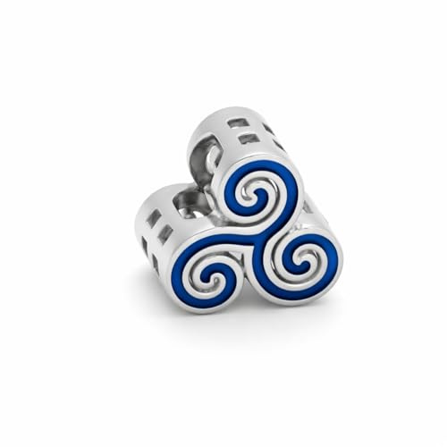 TALISMAN JEWELLERY - Triskel Charm Emaille Farbe für Armband Silber Kette Schlangenkette blau