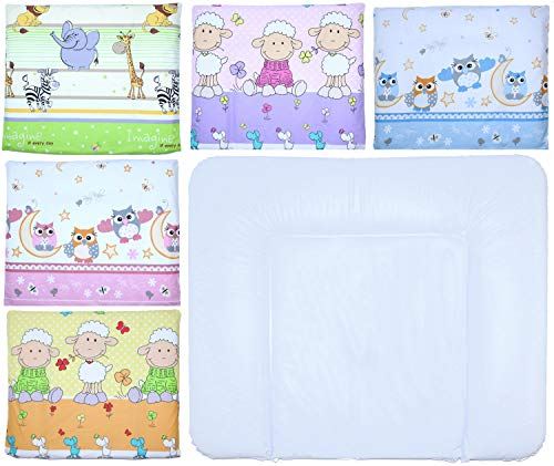 Wickelauflagenbezug - Wickelauflage -75x85 cm- Bezug für Wickelauflage Baumwolle (Schaf - VIOLETT, Nur Bezug)