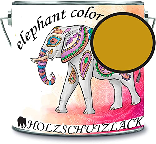 Holzschutzlack Holzlack Holzlasur wetterbeständiger Langzeitschutz Wetterschutzfarbe Holzschutzfarbe RAL 1005 Honiggelb // elephant color