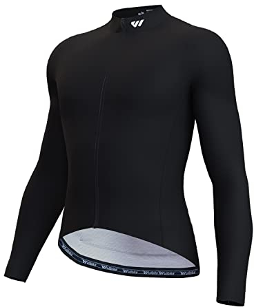 Wulibike Radtrikot Herren Langarm - Rennrad Trikot Herren Reißverschluss mit Taschen, Frühling Herbst Atmungsaktiv feuchtigkeitsaufnahm Radtrikot