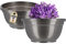 KADAX Bol à fleurs, rond, en plastique, résistant aux intempéries, pour l'extérieur, bac funéraire, léger, pour fleurs, bac à plantes, diamètre : 13 cm, graphite
