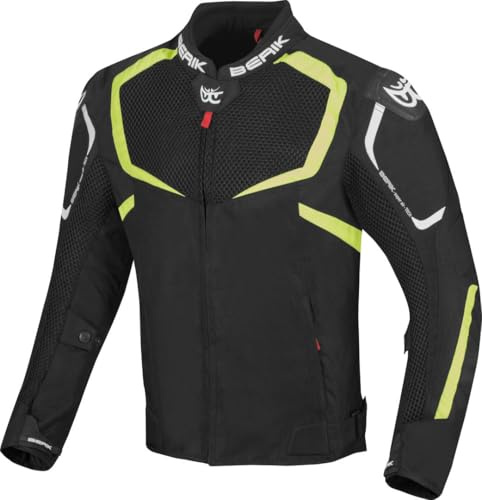Berik X-Speed Air Motorrad Textiljacke, schwarz/weiß/neon-gelb, 56