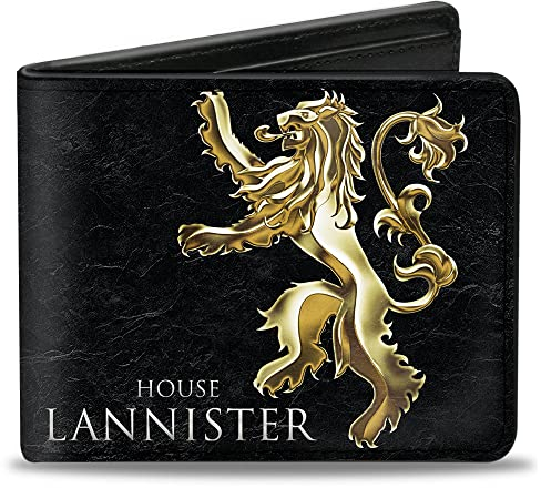 Buckle-Down Herren Geldbörse Bifold PU Game of Thrones House Lannister Rampant Lion Sigil, 10.2x8.9 cm, 4.0x3.5, Geldbörse Bifold PU Game of Thrones Haus Lannister Rampant Löwe Siegel