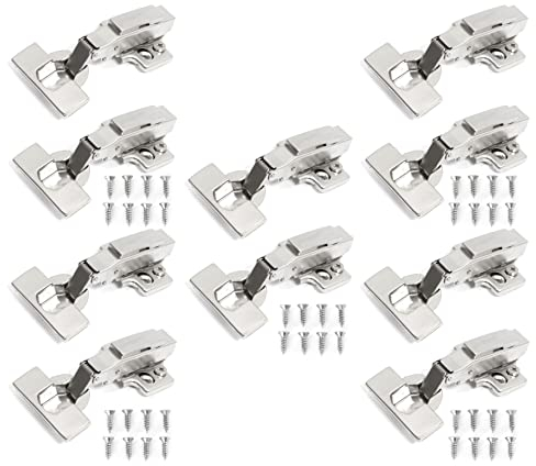 BigDean 10 Stück Schrank Scharniere 110 Grad Eckanschlag - Schrankscharniere Küchenschrank Türscharniere mit Soft Close Topfscharniere Integrierte Dämpfung