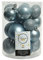 Kaemingk Weihnachtskugeln Kunststoff 4-6cm x 20 Stück Mix Christbaumkugeln Set hellblau Nebelblau