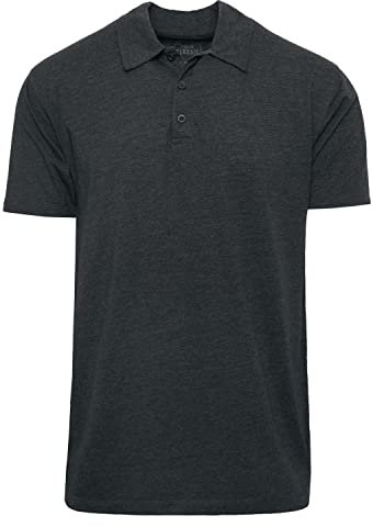 True Classic Men's Short Sleeve Classic Polo Shirt, 1-Pack - Charcoal Heather Gray, XL