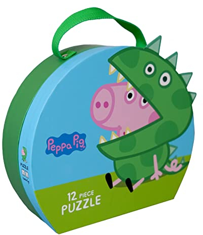 Barbo Toys - Peppa Wutz Kofferpuzzle Dinosaurier George – 12 Teile Puzzle für Kinder ab 3 Jahre – Puzzle im Koffer mit George als Dinosaurier Verkleidet – Offizielles Peppa Wutz - Puzzle ab 2