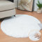 ORINOVA Runder Teppich Waschbar Flauschig Weiß Fellteppich 120 cm Kunstfell Kurzflor Teppich Schlafzimmer Wohnzimmer Weich Bettvorleger Kinderzimmer Deko