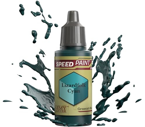 The Army Painter Speedpaint Lizardfolk Cyan 2.0, Single Modellbau Acrylfarbe 18ml Einschichtige Lackierlösung Für Fantasy Tabletop Miniatures Like Warhammer 40k Figuren und DND Miniatures