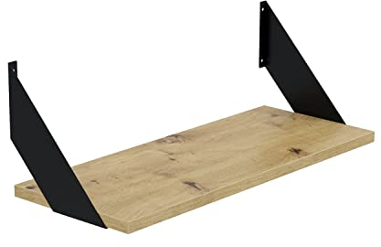 AKKE Hängeregal Flat Wandregal Kinderzimmer Küche Wohnzimmer Badezimmer Loft Büro Regale Wände Regalbrett für Wand-Deko Küchenregal Moderne Wandboard Bücherregal Wand Artisan Eiche 80x20cm