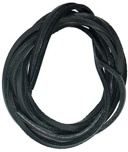 znatoo Cordones de cuero para zapatos de cubierta, topsiders, zapatos de barco, 46 pulgadas de largo, Negro -, Talla única