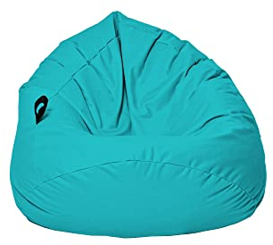 MILLINDABAG Kastanie Tropfenform Sitzsack für Kinder Jugendliche und Erwachsene Beanbag Kissen Indoor & Outdoor Gaminggeignet bereits gefüllt Sitzkissen Bodenkissen (Türkis, XXL-Durchmesser 88 cm)