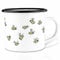 Ligarti Emaille Tasse (leicht & robust) | Camping Becher handveredelt in Deutschland | Trinkbecher für Kinder, Kaffeetasse, Emaillebecher | Bienenfreund | (300ml, Bienenschwarm)