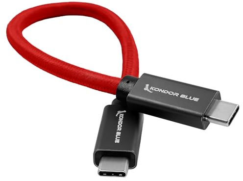 KONDOR BLUE Câble USB C vers USB C haute vitesse pour enregistrement SSD, rouge cardinal