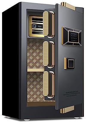 Deluxe Safe and Lock Box, Money Box, Digital Keypad Safe Box, Fireproof Electronic Password fingerprint lock Security Safe, Perfect for Home Office Hotel Business Jewelry Gun Cash Use Storage (Color