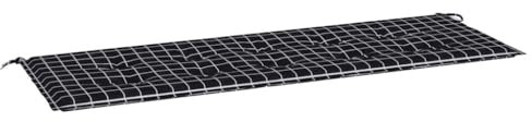 vidaXL Gartenbank Auflage, Sitzkissen für Gartenmöbel Terrassenmöbel, Wasserabweisendes Sitzpolster, Sitzauflage Bankauflage, Schwarz Karomuster Oxford Gewebe