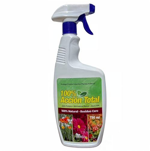 FERTIBONO ACCION TOTAL, Aceite de Neem para plantas - 750ML, Solución Multiuso, Uso en Jardín y Huerto, jabon potásico (no contine).
