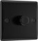 BG Electrical Intelligent Single Wall Dimmer Switch, 2 Way, Raised Profile, Round Edges, Nexus Metal, Matt Black, 200W, NFB81