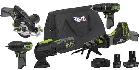 Sealey 5 x 10.8V SV10.8 Series Cordless Combo Kit - 2 Batteries - CP108VCOMBO8