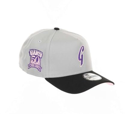 New Era San Francisco Giants MLB Cooperstown 50th Anniversary Sidepatch Gray Black 9Forty A-Frame Adjustable Cap - One-Size