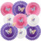 EASY JOY Butterfly Birthday Decorations Purple Pink White Hanging Paper Fans Party Decorations with 3D Iridescent Butterfly Stickers for Spring Summer Garden Baby Shower Wedding Girl Party Decor