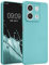kwmobile Case Compatible with Xiaomi Redmi Note 13 5G Case - Soft TPU Back Phone Cover - with Metallic Look - Metallic Mint Green