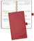 POPRUN Taschenkalender 2025 Klein 16,5 x 9 cm (Jan.2025-Dez.2025) - Kalender 2025 Klein Ringbuch mit Softcover - Terminplaner, Planer 1 Woche 2 Seite mit Kartenschlitz - Burgunderrot