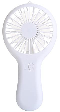 Koawensa Miniventilador portátil de mano con carga USB, prácticos ventiladores pequeños, ventilador de bolsillo de catapulta con base, ventilador para exteriores, color blanco
