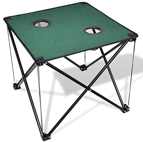 ARKEM Tavolo da Campeggio Pieghevole Verde Scuro,Tavolo Pieghevole Rettangolare Multifunzione Con Piano E Struttura Richiudibile Salvaspazio, Per Arredo Esterno, Interno, Giardino, Terrazzo, Pic Nic e