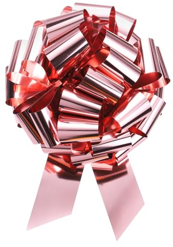 sourcing map Fiocco extra gigante per auto, 60 cm, per regali di Natale, metallizzati, per matrimoni, cesti auto, regali, fiocchi grandi, colore: rosa