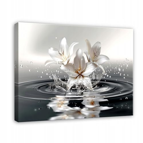 WallArena Leinwand Bilder 100x70 cm | Lilien, Leinwandbilder, Bild auf leinwand, Format: 100x70 cm (BxH) - einteilig auf Canvas Leinwand. Das Leinwand