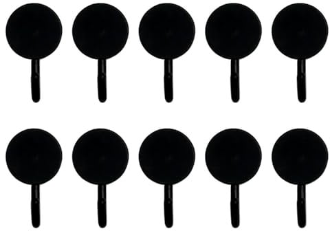 VALINK 10 ganchos autoadhesivos, ganchos adhesivos para colgar en la pared, para colgar ropa, abrigos, batas, toallas de baño, baño, ducha, cocina, color negro