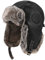 Herren Fliegermütze Warm Trappermütze Winter Hut Unisex Kunstfellmütze Wintermütze mit Ohrenklappen Mundschutz Pilotenmütze Schirmmütze für Skifahren, Schlittschuhlaufen Outdoor Schwarz (Schwarz-PU)