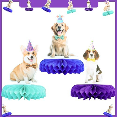 Gyufise 9Pcs Dog Honeycomb Centerpieces Decorations Baby Dog Themed Party Table Decorations Dog Birthday Party Supplies Puppy Dog Party Decorations