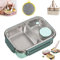 Escentio Lunch Box, Bento Box Adult Nestable Umami Space Saving, Bento Box Umami, Stainless Steel Bento Lunch Box, With Fork Spoon Sauce Box (Green-A)