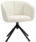 HOMCOM Sessel Loungesessel mit Armlehne, Leinenoptik, Esszimmerstuhl drehbar, Drehsessel mit Metallbeine, Küchenstuhl, für Wohnzimmer, Küche, Schlafzimmer, Cremeweiß