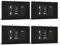 BSEED Presa, Prese Elettriche da Muro con Interruttore 1 Gang 2 Vie e Presa USB A e USB C, Spina 118m per Ufficio Casa, Nero 4 Pezzi