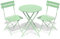 RELAX FIELD Folding Bistro Table and Chairs Set of 2, Balcony Furniture, Outdoor Garden Bistro Set for 2, Small Garden Furniture Set 3 Piece, Green