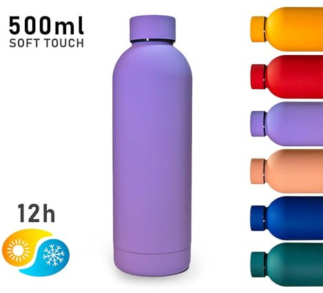 Botella Agua Acero Inoxidable 500ml - Botella Agua - Termo - Botella Termica - Botella Agua Gimnasio - Botella de Agua - Botellas de Agua Acero Inoxidable - Botella - Botellas de Agua - Termos