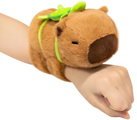 MEZHEN Capybara Schnapparmband Kinder Capybara Plüschtier Schnapparmbänder Capybara Kuscheltier Snap Armband Plüschtier Klatscharmband Mitbringsel Kindergeburtstag Geburtstag Ostern
